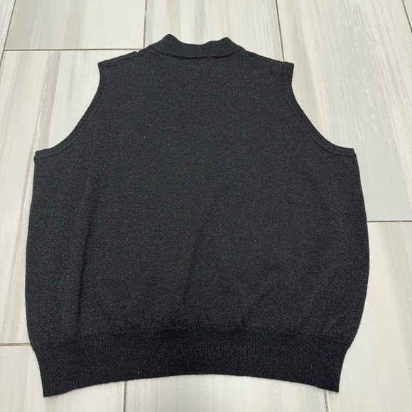 Ewear Womens 2X Black Merino Wool Rayon Sparkle Glitter Vest  Sleeveless Sweater - Picture 5 of 5